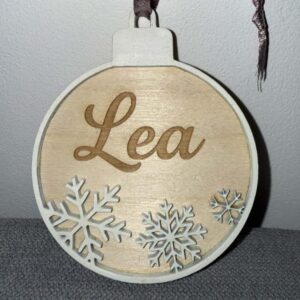 Božični okrasek snežinka z imenom