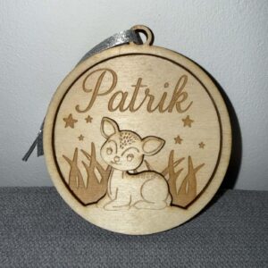 Božični okrasek srnica z imenom