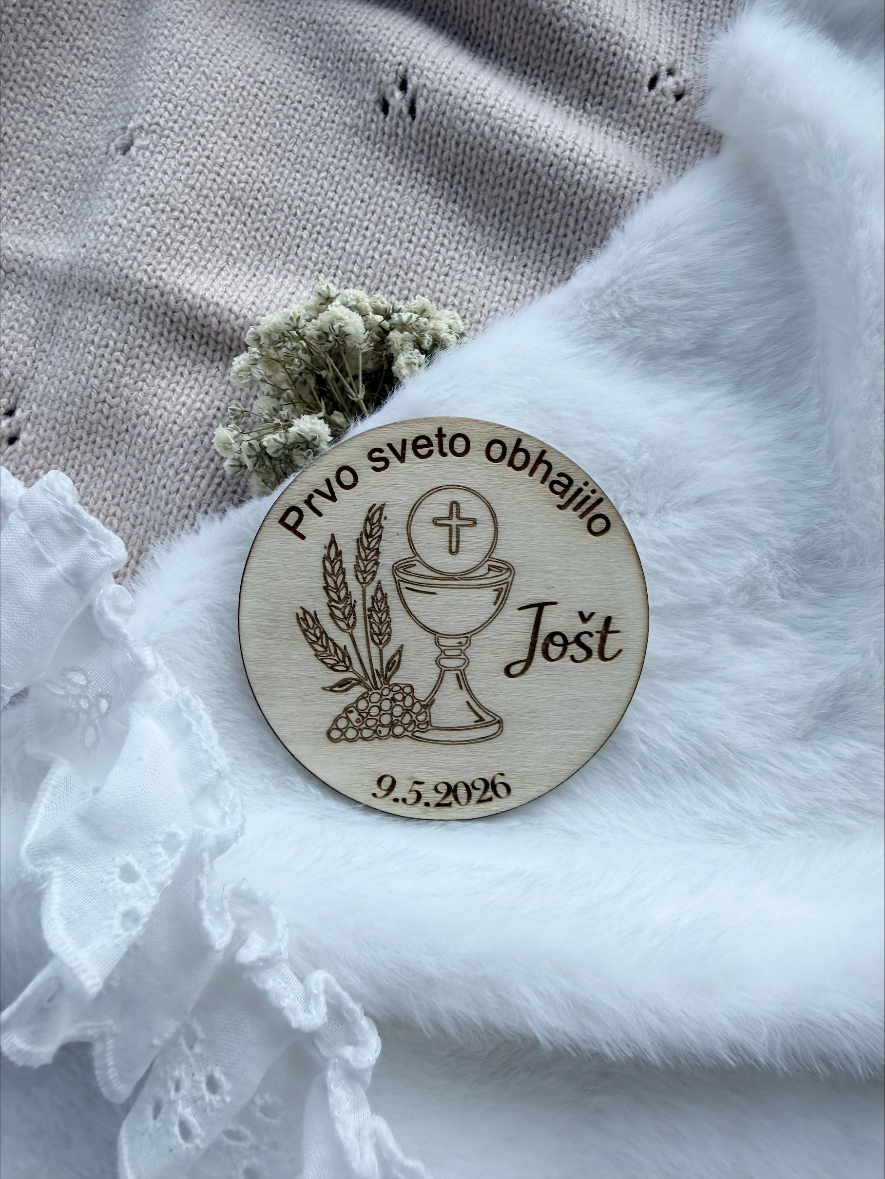 lesen magnet za prvo obhajilo kot darilo za goste