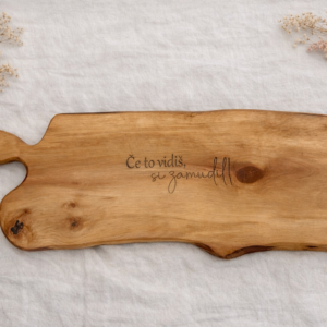 Unikatna lesena servirna deska iz jelše z gravuro - velikost L